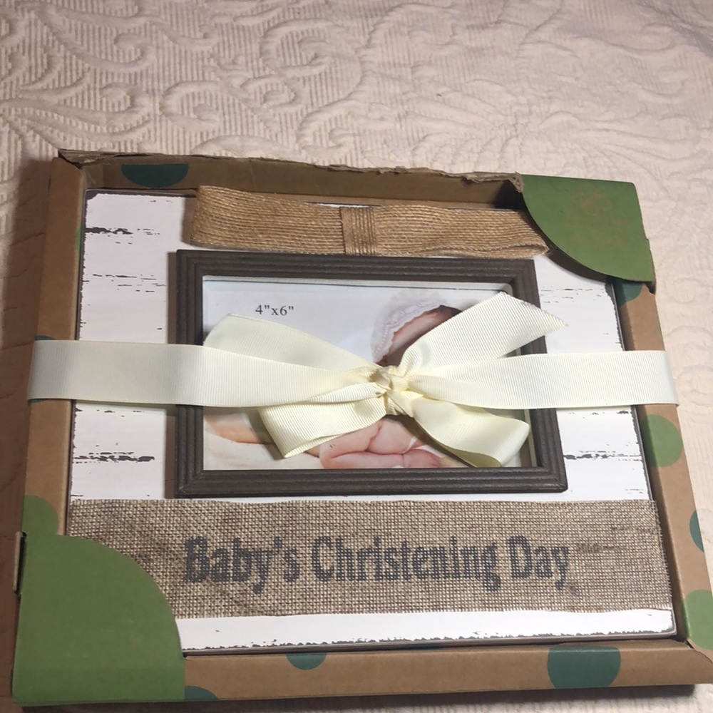 Baby's Christening Day farmhouse Photo Frame